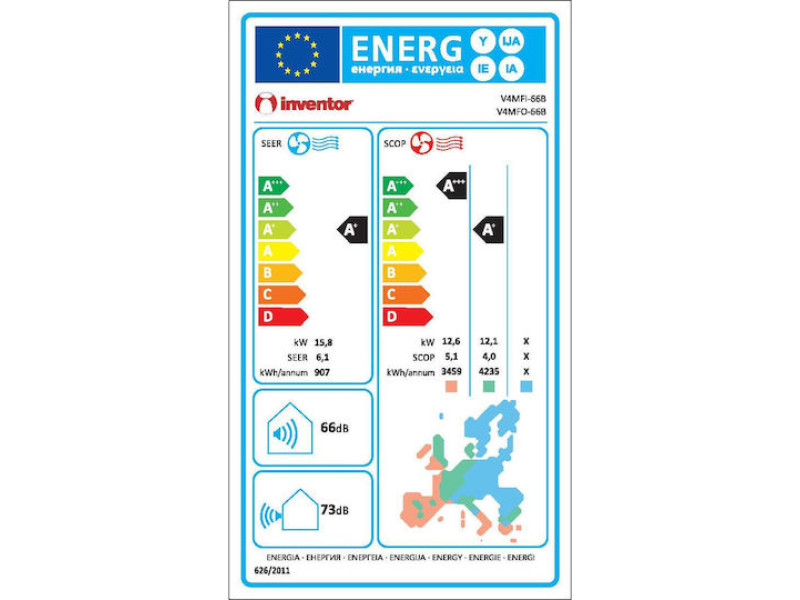 Inventor V4MFI66B / V4MF066B Επαγγελματικό Κλιματιστικό Inverter Ντουλάπα 55000 BTU