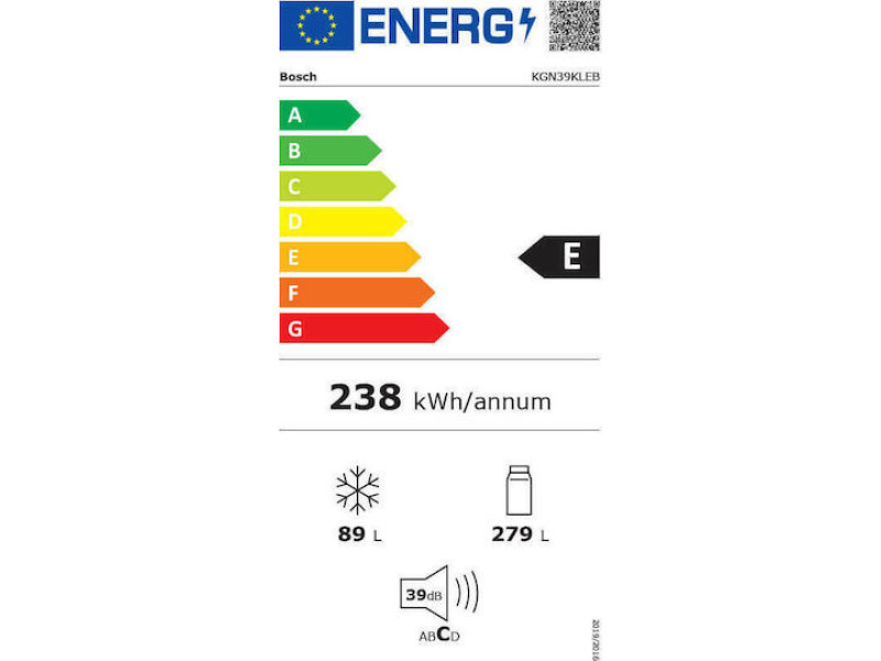 Bosch KGN39KLEB Ψυγειοκαταψύκτης NoFrost Inox 200*60*60εκ.