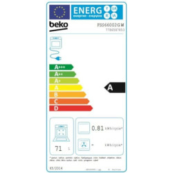 Beko FSS66002GA Κουζίνα 67lt με Εμαγιέ Εστίες Π60εκ.