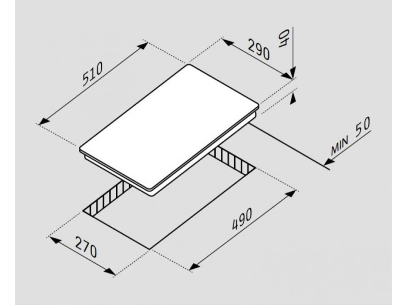Pyramis 29HL 245 Κεραμική Εστία Αυτόνομη Domino 29x51cm