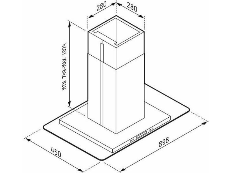 Pyramis Cielo Premium Απορροφητήρας Νησίδα 90cm Inox