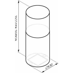 Pyramis Cilindrico Απορροφητήρας Νησίδα 40cm Inox