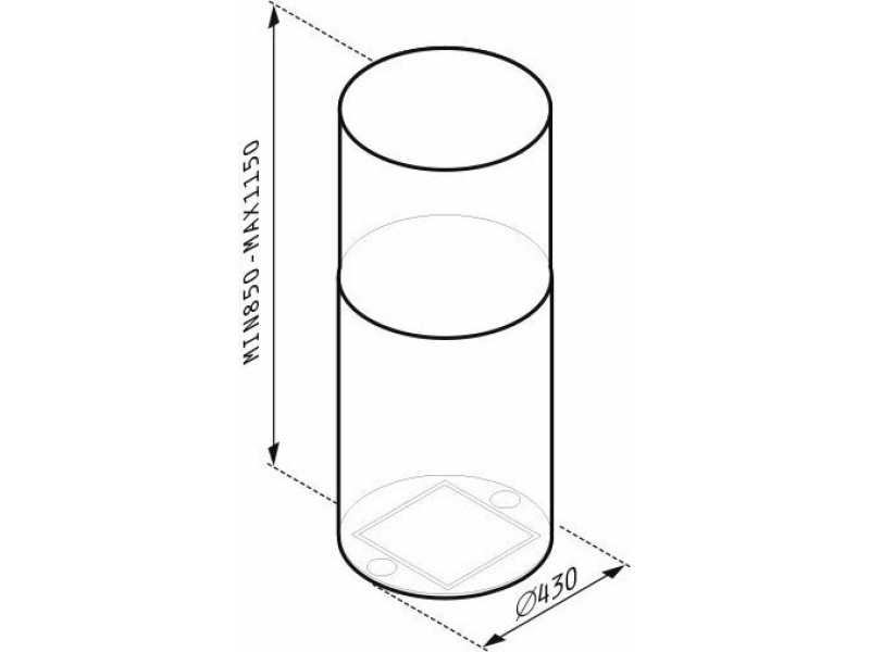 Pyramis Cilindrico Απορροφητήρας Νησίδα 40cm Inox