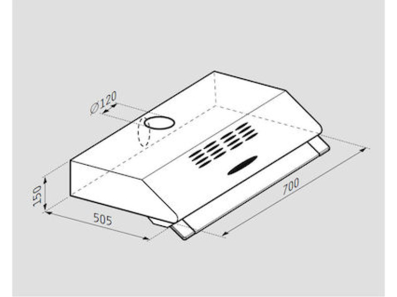 ΑΠΟΡΡΟΦΗΤΗΡΑΣ ΑΠΛΟΣ 70cm POWER INOX