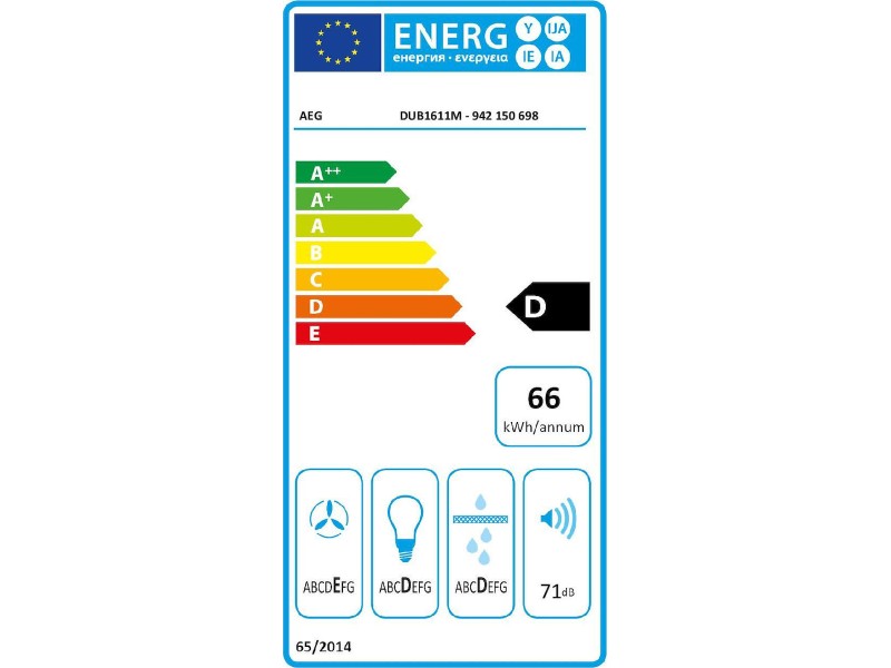 AEG DUB1611M Ελεύθερος Απορροφητήρας 60cm Inox