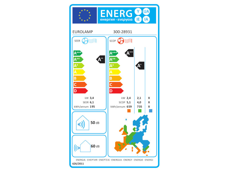 Eurolamp Aere Κλιματιστικό Inverter 12000 BTU A+++/A++