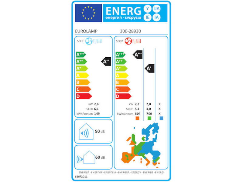 Eurolamp Aere Κλιματιστικό Inverter 9000 BTU A+++/A++
