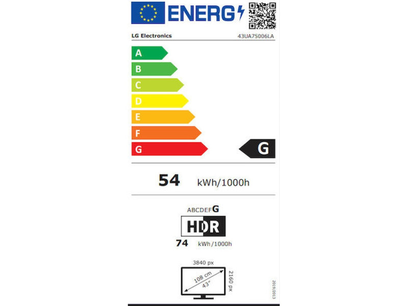 LG 43UA75006LA 43'' LED 4K Smart TV Τηλεόραση Black