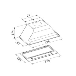 Pyramis Fireplace Turbo Essential Absorption Mechanism 52.4cm Inox