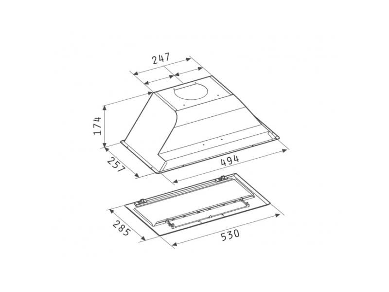 Pyramis Τζάκι Turbo Essential Μηχανισμός Απορρόφησης 52.4cm Inox