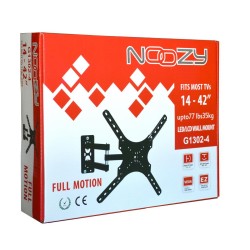 TV Wall Mount Noozy G1302-4 for 14'' - 42'' Flat Screen with tilted angle and swivel. Maximum weight capacity 35kg
