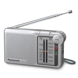 Portable FM Radio Panasonic RF-P150D 1W Silver with 3.5mm Jack Input