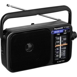 Portable FM Radio Panasonic RF-2400DEG-K 770mW Black Mains and Battery Supply