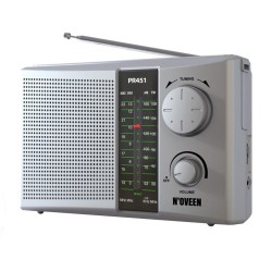 Portable FM Radio N'oveen PR451 1W Silver with Mains and Battery Supply