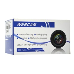 USB Webcam Mobilis PC01 Full HD 1080P 1920X1080 with Microphone and Focus Range 20mm. Black