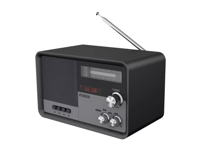 Φορητό Ραδιόφωνο N'oveen PR950 3.7V 2200mAh μεBluetooth, Υποδοχή USB,micro SD,Aux-in, Τροφοδοσία Ρεύματο και Μπαταρίας Μαύρο