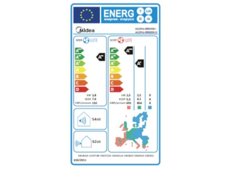 Midea Xtreme ProPro AG2Pro-09NXD0  Κλιματιστικό Inverter 9000 BTU A++/A+ με WiFi και Τεχνολογία UVC